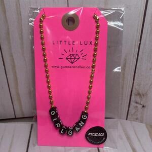 Gunner‎ and Lux Little Lux Girl Gang Necklace Gold Tone Ball Chain Black Beads